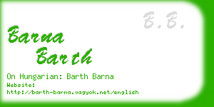 barna barth business card